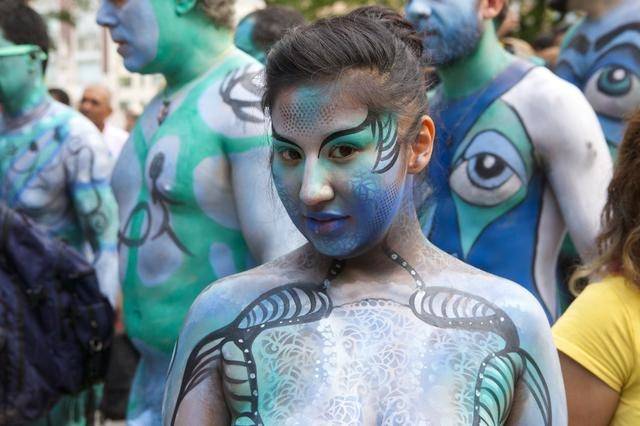 A participant in last month's NYC Bodypainting Day.